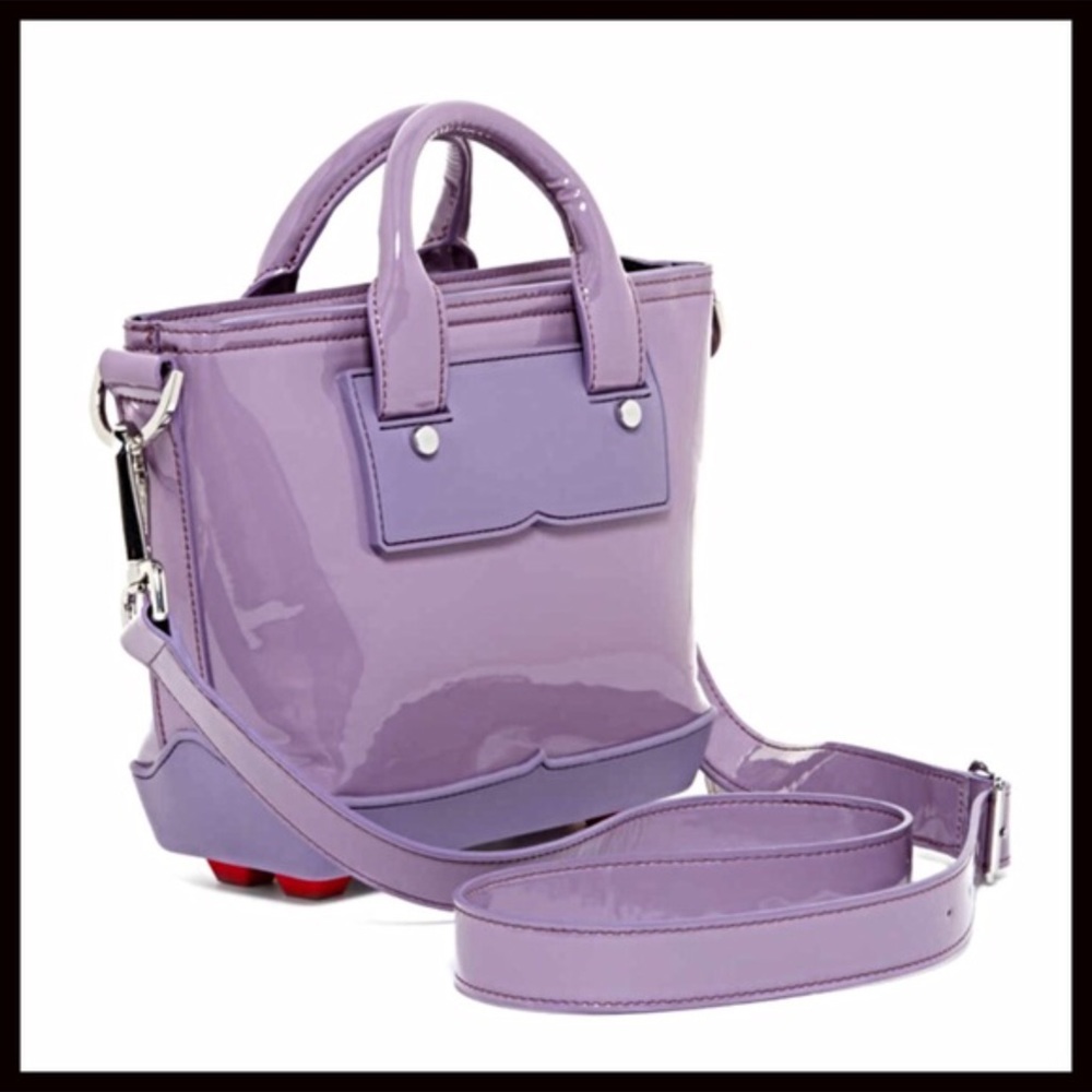 HUNTER PATENT LEATHER CROSSBODY MINI TOTE BAG - Picture 4 of 8